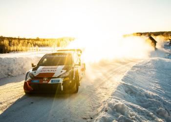 Kalle Rovanperä (FIN) Jonne Halttunen (FIN) Of team TOYOTA GAZOO RACING WRT  are seen performing during the  World Rally Championship Sweden in Umea, Sweden on  11,February // Jaanus Ree / Red Bull Content Pool // SI202302110261 // Usage for editorial use only //